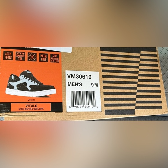 VOLCOM COMPOSITE TOE WEDGE SOLE METAL FREE WORK SHOE BLACK & WHITE VM30610 - Picture 6 of 7